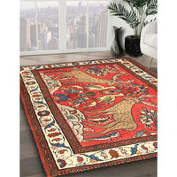 Traditional Light Copper Gold Animal Rug, tr3371