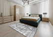 Machine Washable Traditional Gunmetal Gray Rug in a Bedroom, wshtr3372