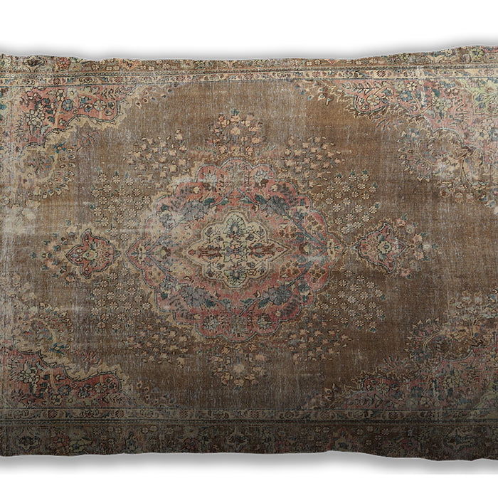 Traditional Classic Rectangular Light French Beige Brown Lumbar Throw Pillow, 13 inch by 19 inch, lbtr3373