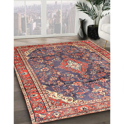 Traditional Brown Red Persian Rug in Family Room, tr3374
