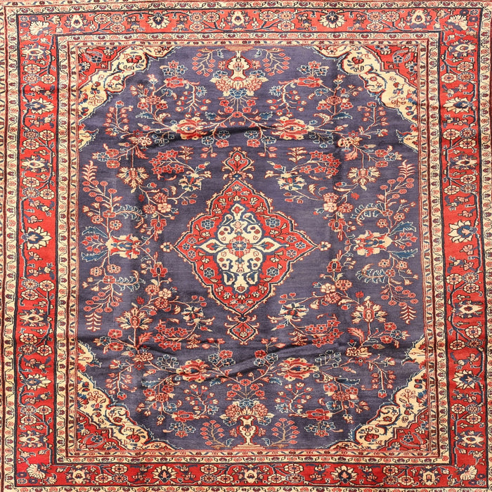 Square Traditional Brown Red Persian Rug, tr3374
