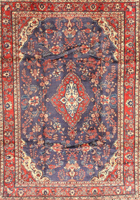 Machine Washable Traditional Brown Red Rug, wshtr3374