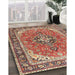 Traditional Fire Brick Red Persian Rug in Family Room, tr3375