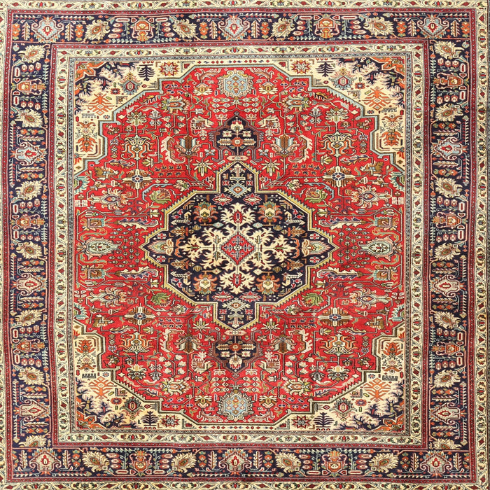Square Traditional Fire Brick Red Persian Rug, tr3375