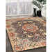 Traditional Dark Sienna Brown Persian Rug in Family Room, tr3376