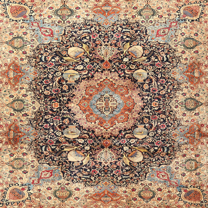Square Traditional Dark Sienna Brown Persian Rug, tr3376