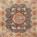 Square Traditional Dark Sienna Brown Persian Rug, tr3376