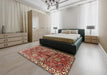 Traditional Saffron Red Persian Rug in a Bedroom, tr3377