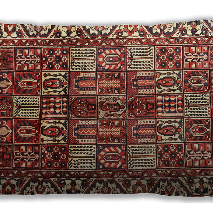 Traditional Classic Rectangular Saffron Red Lumbar Throw Pillow, 13 inch by 19 inch, lbtr3377