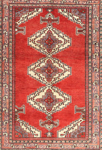 Machine Washable Traditional Light Copper Gold Rug, wshtr3378