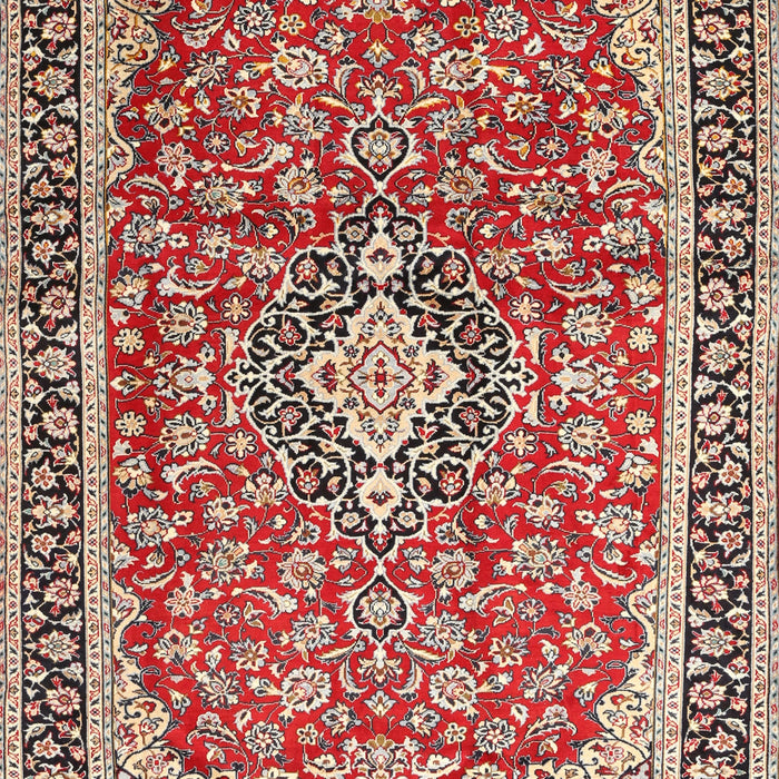 Traditional Saffron Red Medallion Rug, tr3379