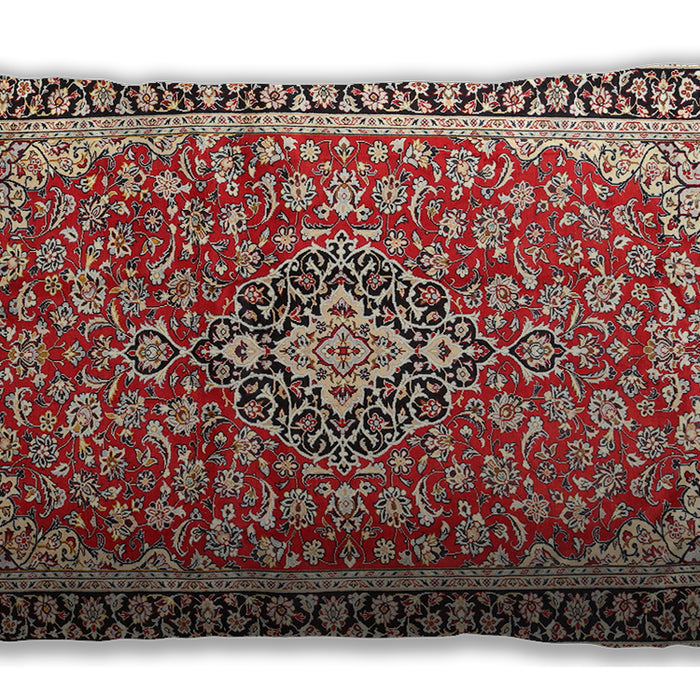 Traditional Classic Rectangular Saffron Red Lumbar Throw Pillow, 13 inch by 19 inch, lbtr3379