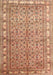 Machine Washable Traditional Sandy Brown Rug, wshtr337