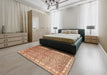 Traditional Sandy Brown Persian Rug in a Bedroom, tr337