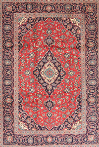 Machine Washable Traditional Dark Salmon Pink Rug, wshtr3381