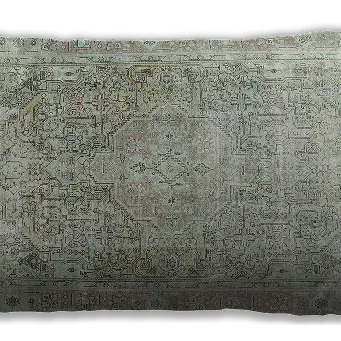 Traditional Classic Rectangular Khaki Green Lumbar Throw Pillow, 13 inch by 19 inch, lbtr3384