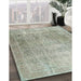 Machine Washable Traditional Khaki Green Rug in a Family Room, wshtr3384