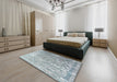 Traditional Light Slate Gray Persian Rug in a Bedroom, tr3385