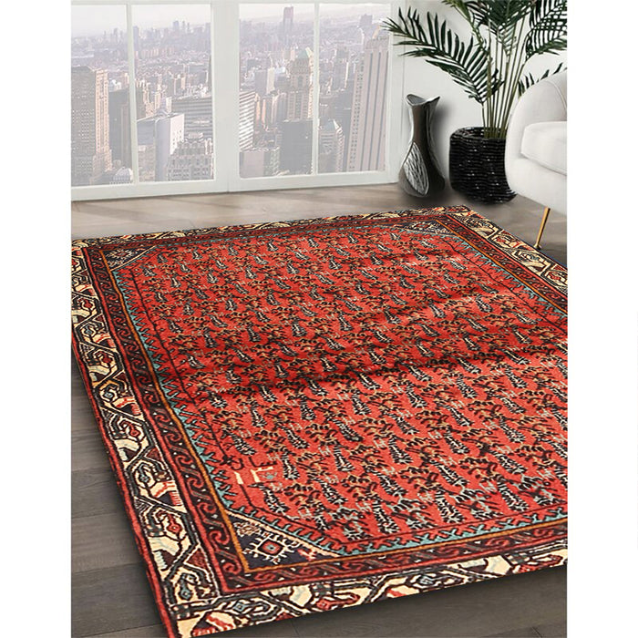 Traditional Red Persian Rug in Family Room, tr3389