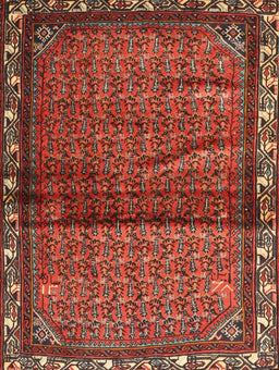 Machine Washable Traditional Tomato Red Rug, wshtr3389