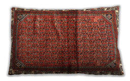 Traditional Classic Rectangular Tomato Red Lumbar Throw Pillow, 13 inch by 19 inch, lbtr3389