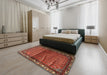 Machine Washable Traditional Tomato Red Rug in a Bedroom, wshtr3389