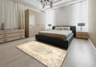 Machine Washable Traditional Brown Rug in a Bedroom, wshtr338