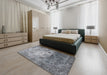 Machine Washable Traditional Ash Gray Rug in a Bedroom, wshtr3390