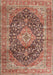 Traditional Fire Brick Red Medallion Rug, tr3394