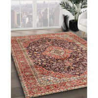 Traditional Fire Brick Red Medallion Rug, tr3394