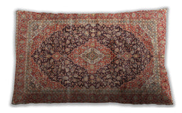 Traditional Classic Rectangular Fire Brick Red Lumbar Throw Pillow, 13 inch by 19 inch, lbtr3394