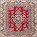 Square Traditional Tan Brown Medallion Rug, tr3395