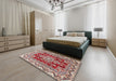 Traditional Tan Brown Medallion Rug in a Bedroom, tr3395