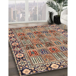 Traditional Red Brown Persian Rug in Family Room, tr3396
