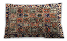 Traditional Classic Rectangular Red Brown Lumbar Throw Pillow, 13 inch by 19 inch, lbtr3396