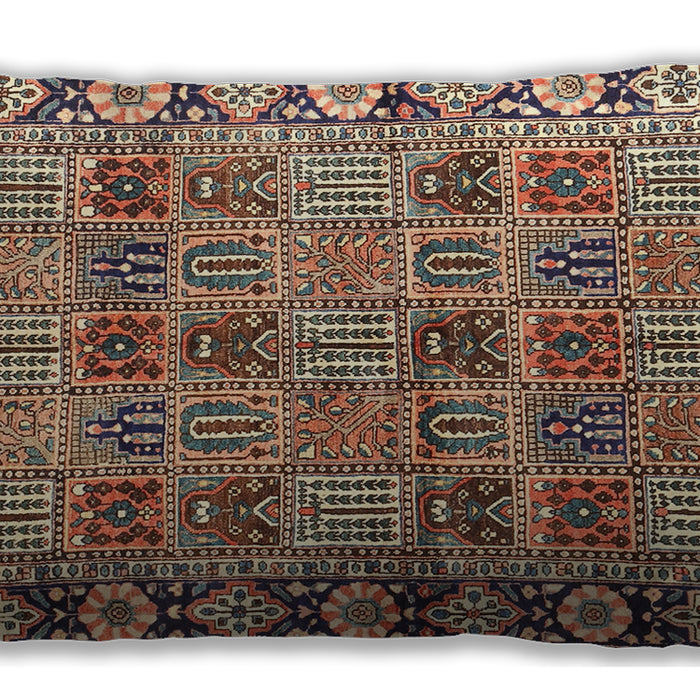 Traditional Classic Rectangular Red Brown Lumbar Throw Pillow, 13 inch by 19 inch, lbtr3396