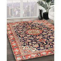 Traditional Brown Red Medallion Rug, tr3397