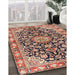 Machine Washable Traditional Brown Red Rug in a Family Room, wshtr3397