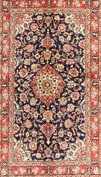 Machine Washable Traditional Brown Red Rug, wshtr3397