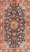 Machine Washable Traditional Brown Red Rug, wshtr3397