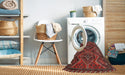 Machine Washable Traditional Sienna Brown Rug in a Washing Machine, wshtr3398