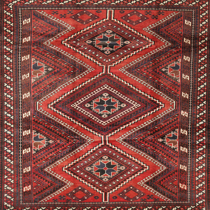 Square Traditional Sienna Brown Persian Rug, tr3398