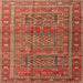 Round Machine Washable Traditional Peru Brown Rug, wshtr3399