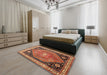 Machine Washable Traditional Sand Brown Rug in a Bedroom, wshtr33