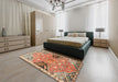 Machine Washable Traditional Brown Green Rug in a Bedroom, wshtr3400