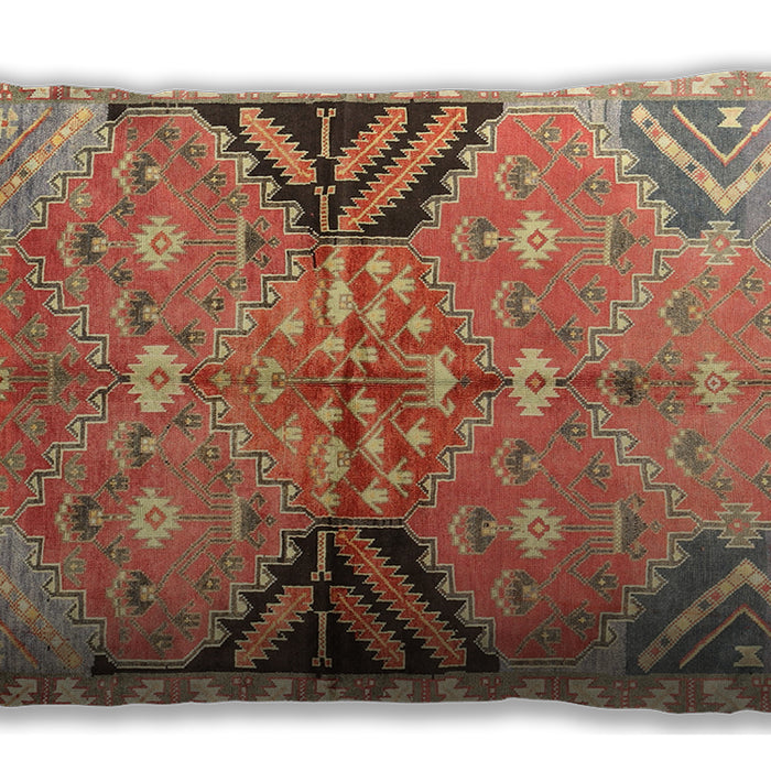 Traditional Classic Rectangular Brown Green Lumbar Throw Pillow, 13 inch by 19 inch, lbtr3400