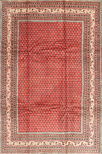 Machine Washable Traditional Red Rug, wshtr3402