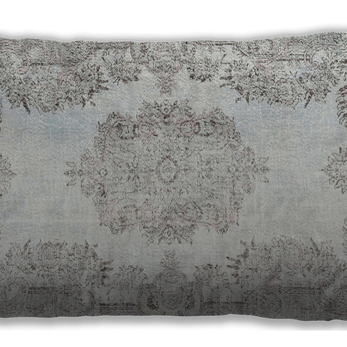 Traditional Classic Rectangular Light Gray Lumbar Throw Pillow, 13 inch by 19 inch, lbtr3403