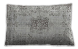 Traditional Classic Rectangular Gray Lumbar Throw Pillow, 13 inch by 19 inch, lbtr3404