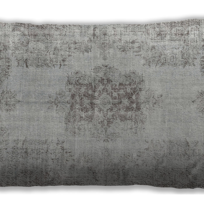 Traditional Classic Rectangular Gray Lumbar Throw Pillow, 13 inch by 19 inch, lbtr3404